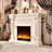 Ivory White Landscape Electric Fireplace With Decoration and Heating-119603336-108191634