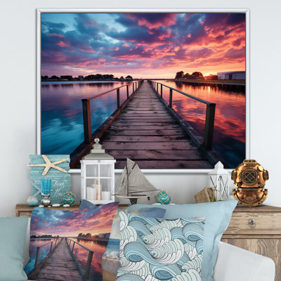 Pier Endless Horizon - Coastal Pier Wall Art Living Room