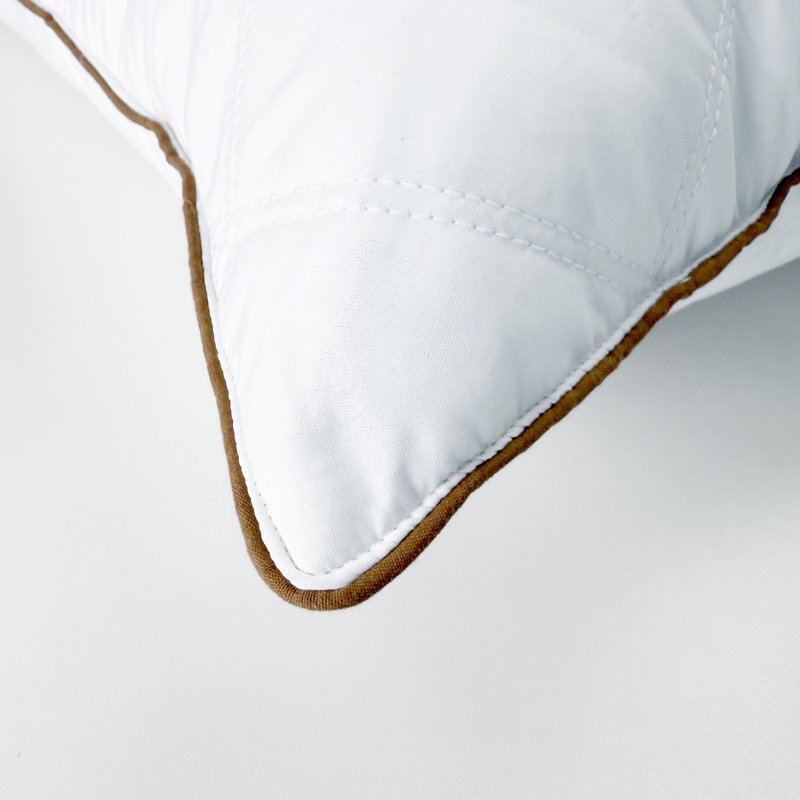 Oreiller luxueux en plumes d'oie - Housse 100% polyester hypoallergénique et rembourrage de qualité supérieure pour un sommeil réparateur