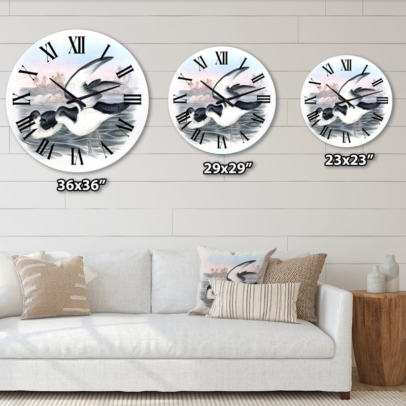 Oiseau australien rétro X - horloge murale traditionnelle, Grand
