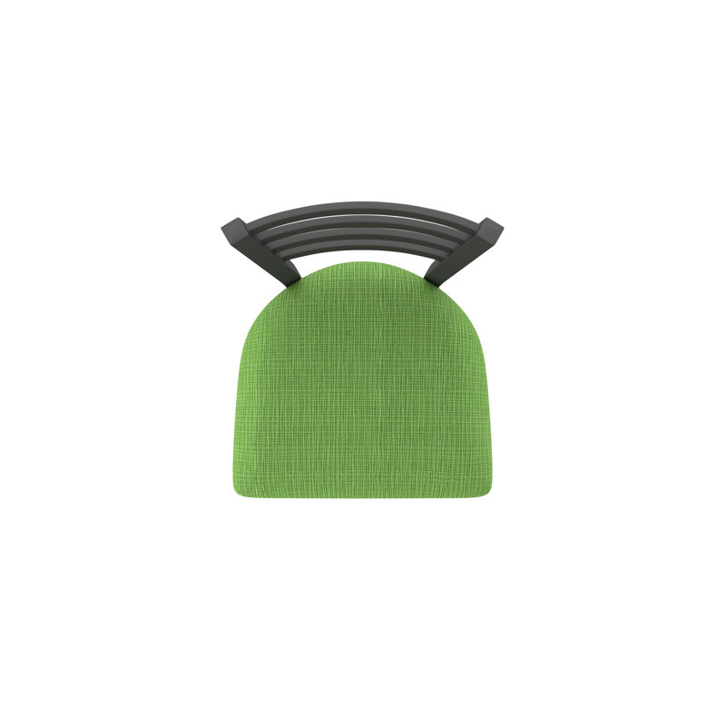 Tabouret pivotant Jackie, Noir froissé, Tabouret de comptoir (siège d'une hauteur de 25 p, Tissu - perroquet graphique