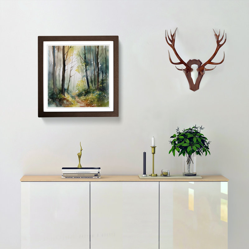 Single Picture Frame Print on Wood, Walnut