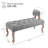 Vintage Upholstered Button Tufted Bench Entryway Ottoman With Rubber Wood Legs For Dining Room Bedroom, Gray