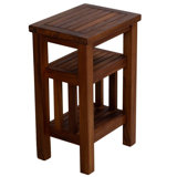 Simbi Spa Table in Solid Teak Wood, with Shelf
