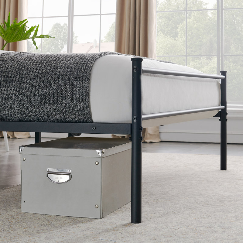 Full Size Bed Frame, Heavy Duty Metal Bed Frame with Headboard & Footboard, Storage Space Platform Bed No Box Spring Need