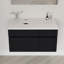 Base de meuble-lavabo mural simple 31,5 po moderne, armoire flottante peinte, tiroirs à fermeture en douceur