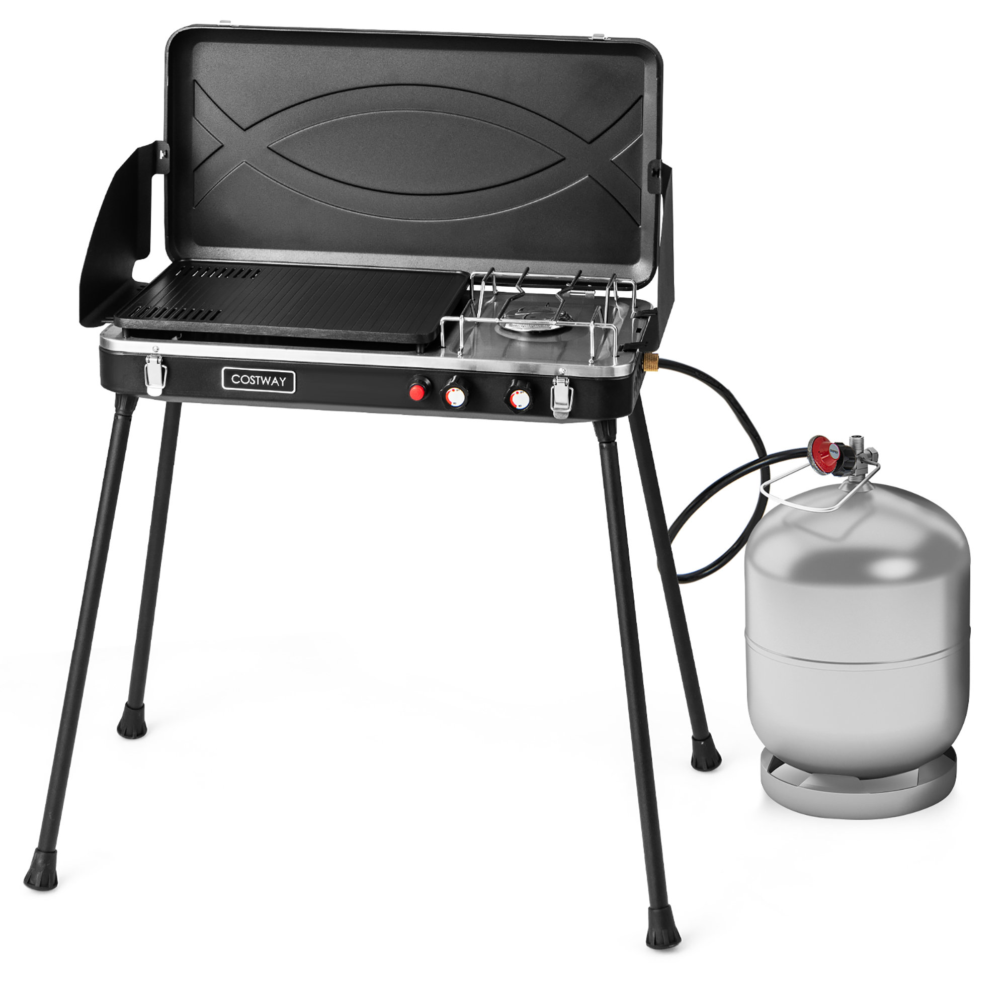 Flame King RV or Trailer Mounted BBQ - Motorhome Gas Grill 214 sq