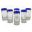 Handblown Shot Glasses Cobalt Blue Rim 