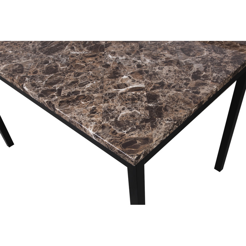 Ensemble 5 pièces de coin-repas en métal avec plateau en faux stratifié Citico, Gris