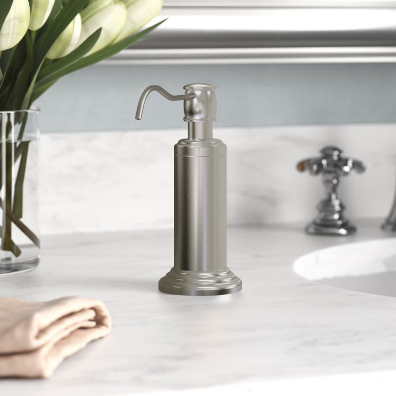 Distributeur de savon sur pied Beresford, Nickel satiné
