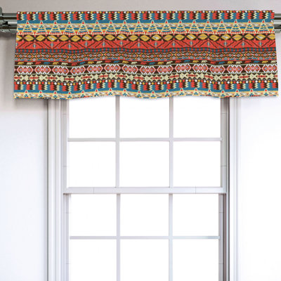 Sateen Geometric Ruffled Window Valance