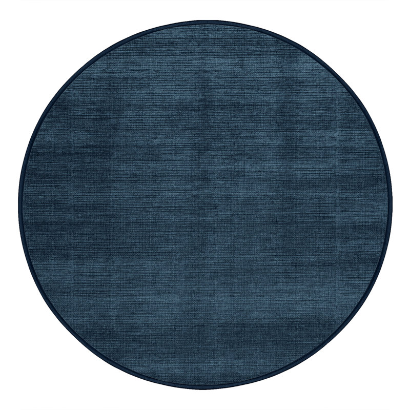 Tapis gris uni lavable à la machine, Rond 3 pi