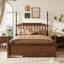 Structure de grand lit avec lit gigogne et 2 tiroirs de rangement-1284109104