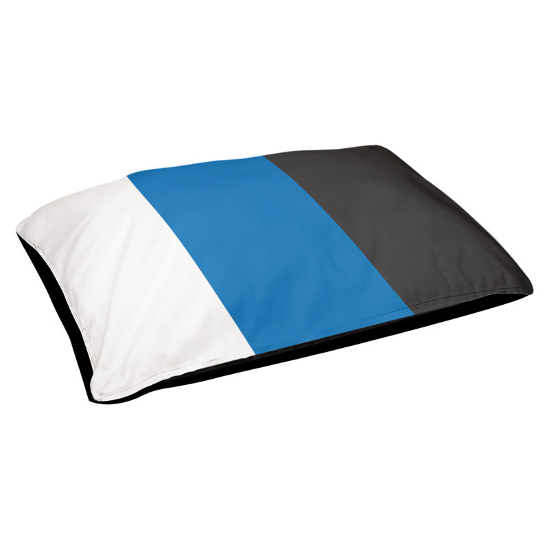 Coussin Golden State, Moyen (l 28 po x P 18 po x H 9,5 po), Blanc / bleu royal / ardoise