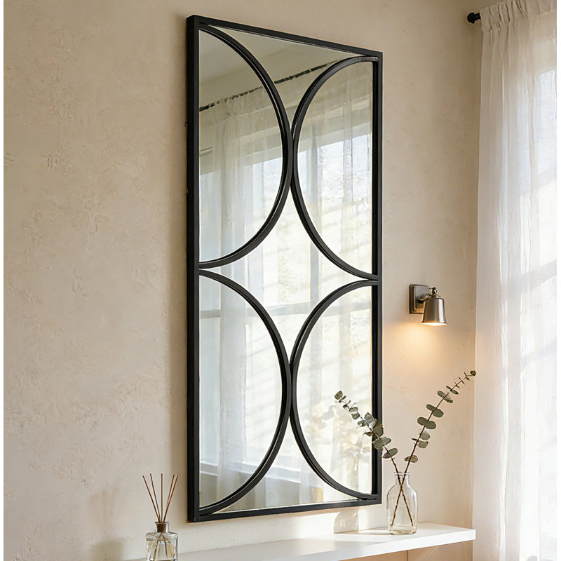 Grand miroir mural Darena, Noir