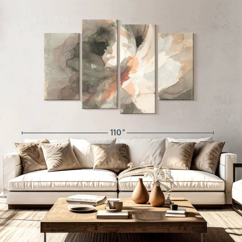 Harnek Abstract Peony I, 54" H x 84" W