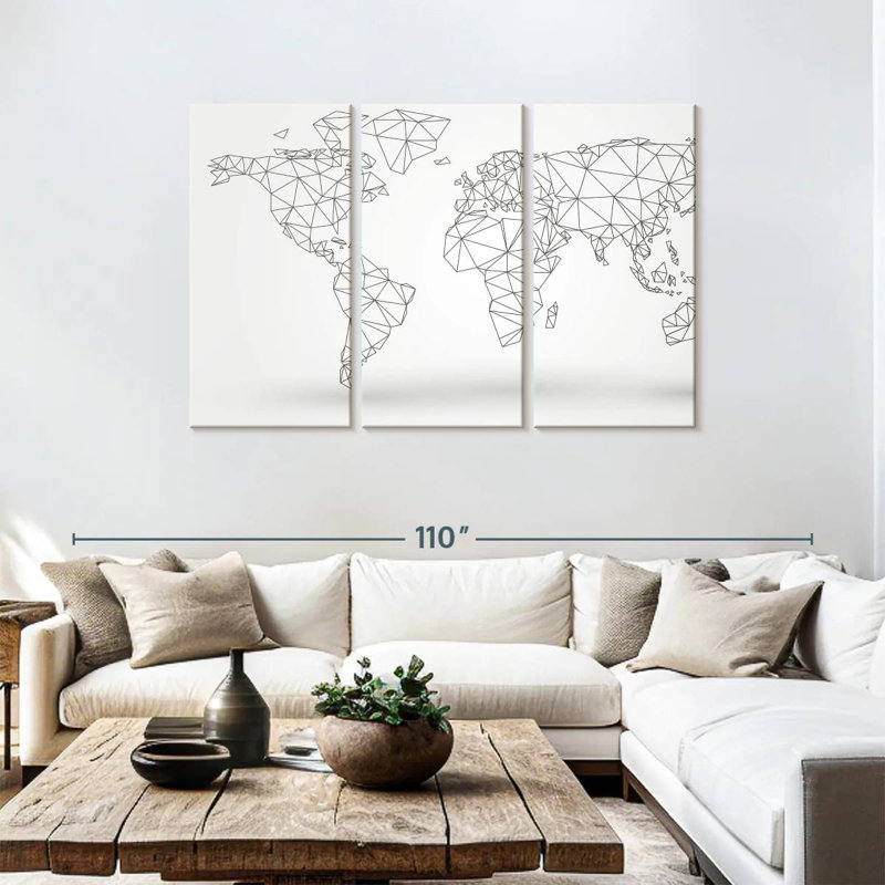 Carte du monde de la connectivité abstraite Aliaz, H 48 po x l 74 po