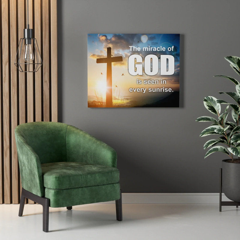 The Miracle of God Christian Wall Art Bible Verse Canvas Print