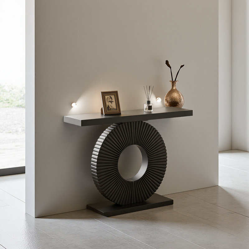 Table d'entrée élégante, table de couloir robuste, console polyvalente, Noir