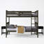 Lit superposé simple au-dessus de simple en bois massif avec table de chevet 3 pièces Aon Ames-1403135155-1403198482