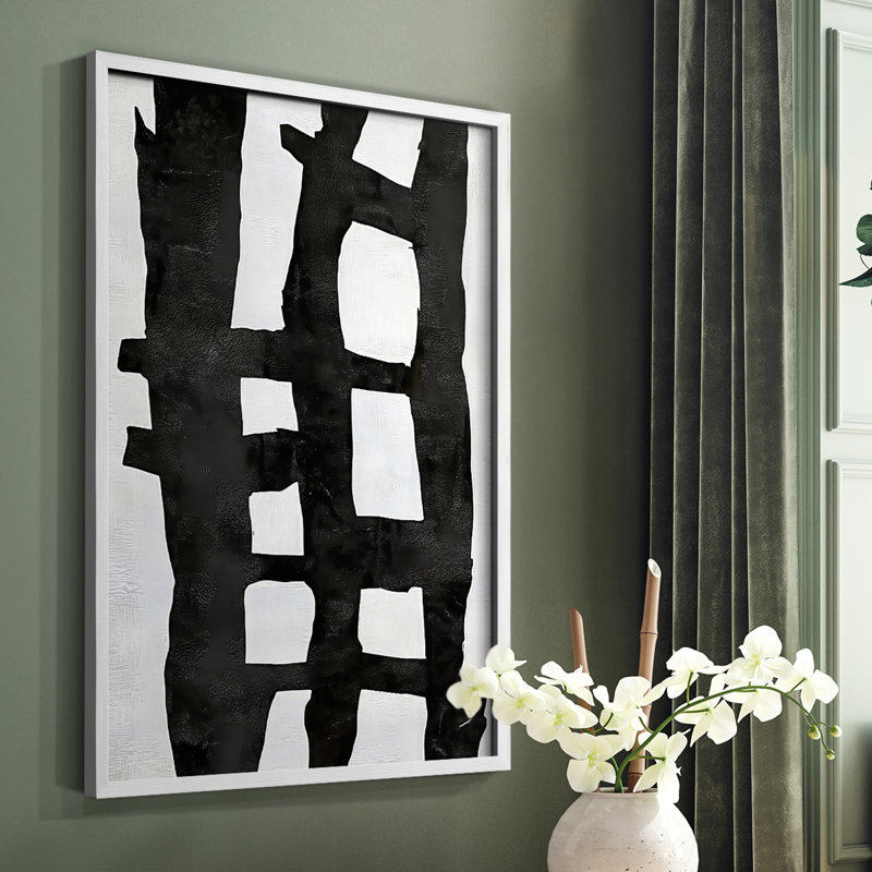 «Abstract CCXI», reproduction encadrée - prête à être accrochée, H 10 po x l 8 po, Blanc