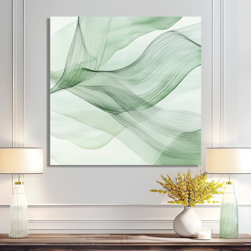 Sage Lines - Abstrait moderne transitionnel, décor métallique moderne, L 23 po x H 23 po