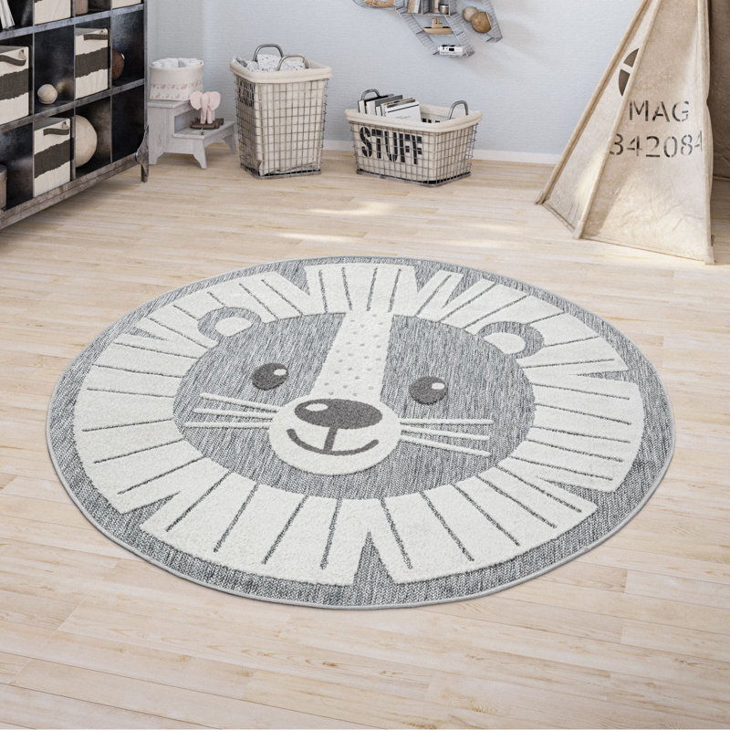Clemmer Grey/Cream Rug, Round 160cm