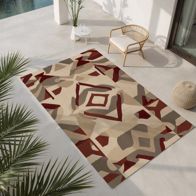 Tapis intérieur et extérieur Angular Flow, Rectangle 1 pi 6 po x 2 pi 6 po