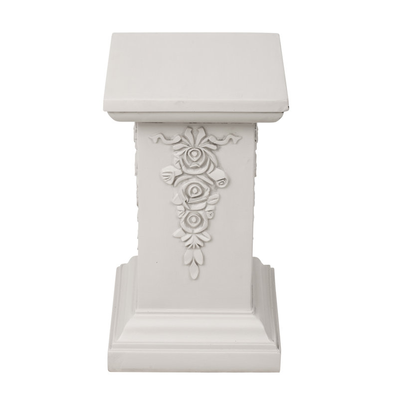 Support à plante à piédestal MGO d'inspiration florale Avelisse, Antique White