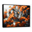 Papillon noir corail flottant grâce sur toile-35326665-35326664