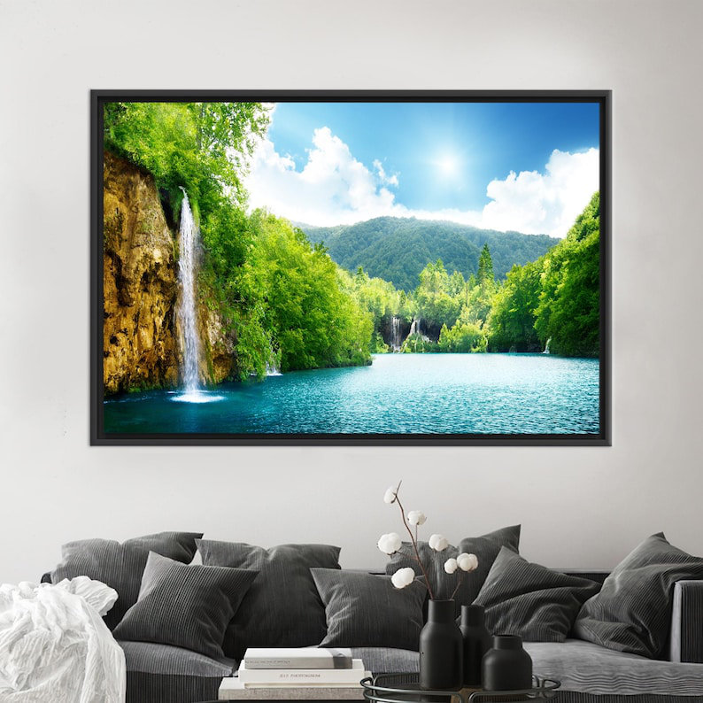 Print on Canvas, 25 cm H x 35 cm W, Black Floater Framed