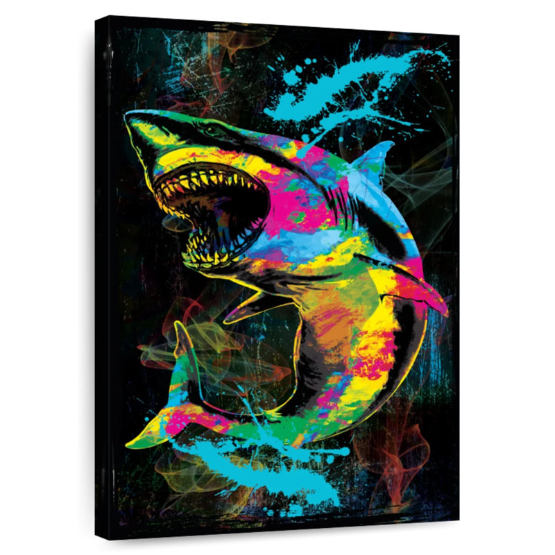 Brampt Color Grunge Shark, 39" H x 26" W