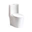 Une toilette, chasse double 1,1 / 1,6, céramique blanche brillante, siège à fermeture en douceur, chasse d'eau pour salle de bain blanche, cuve allongée, fermeture,