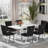 Rectangle Marble Texture Dining Table Set-1078780862-1078780856-1078780857