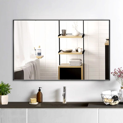 Modern & Contemporary Rectangle Bathroom Vanity Mirror Metal Framed Wall Mirror