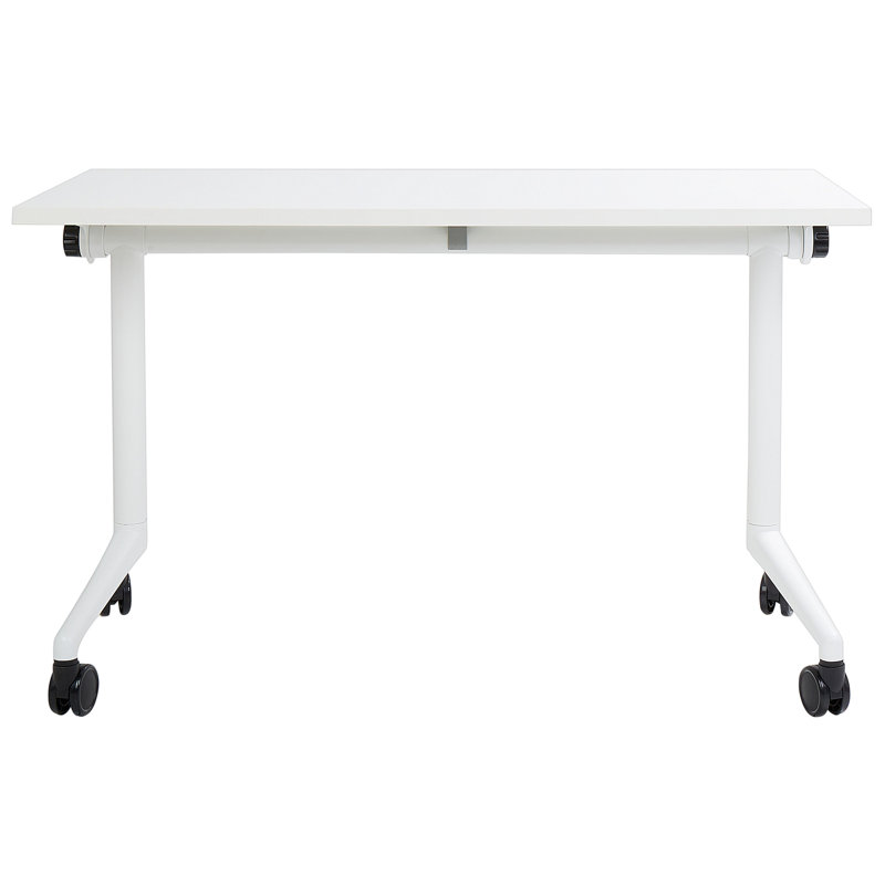 Yawen Metal Base Writing Desk, 120cm H x 60cm W, White/White