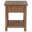 Table de bout en bois vieilli à 1 tiroir avec tablette