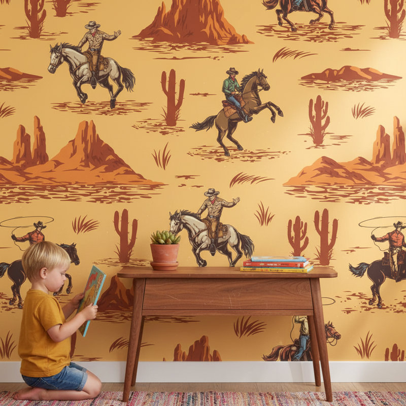 Murale Western Cowboys Desert