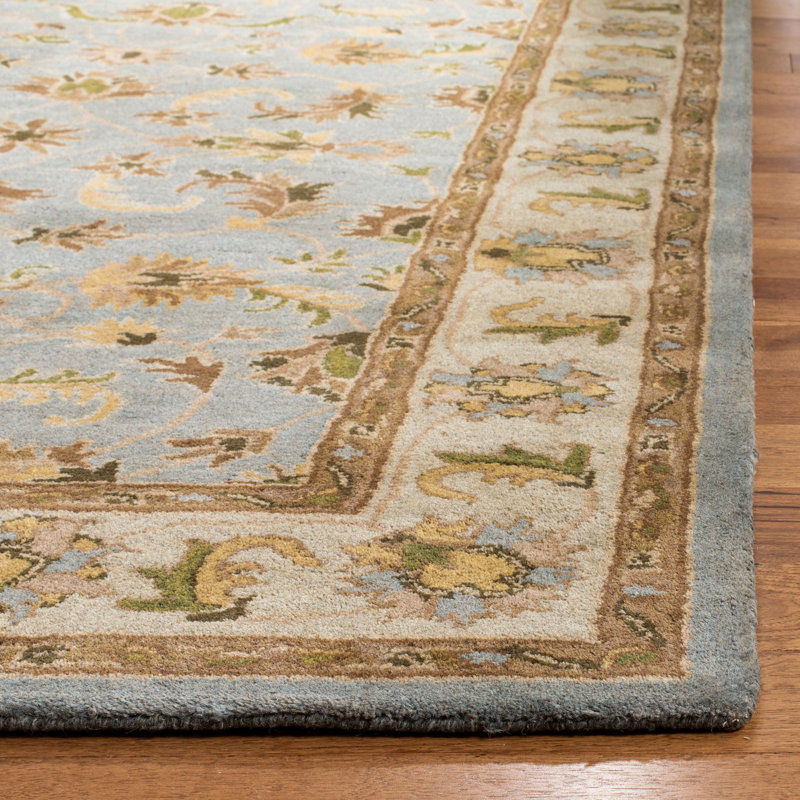 Cranmore Hand Tufted Wool/Cotton/Latex Oriental Rug in Light Blue/Biege, Runner 2'3" x 22'