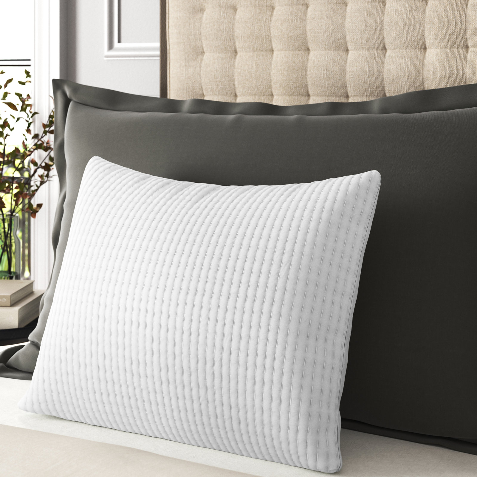 Maybell 100% Cotton Envelope Sham, White, Standard/Twin
