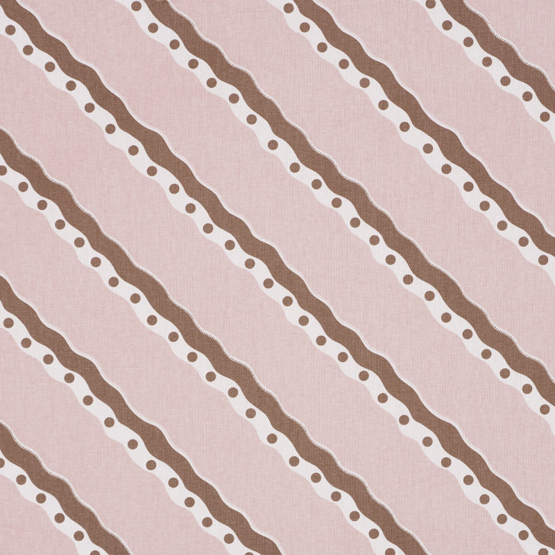 Tissu à rayures rousseau, Cacao et rosé