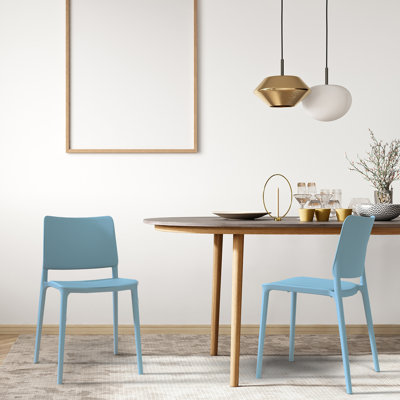 Newy Outdoor Stacking Dining Side Chair by Latitude Run