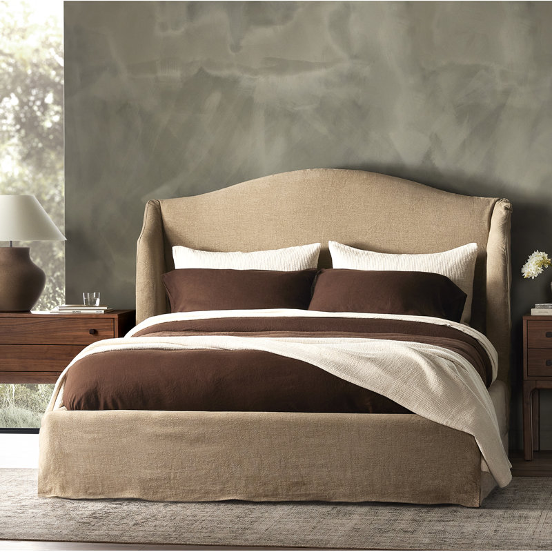 Meryl Upholstered Bed, Queen, Broadway Canvas