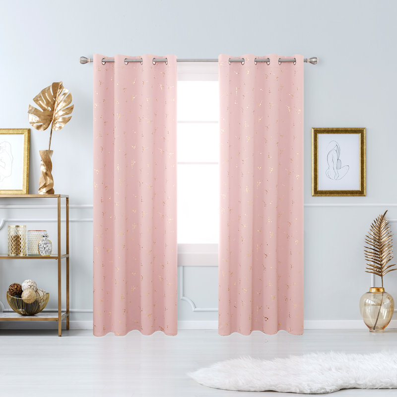 Bertie Room Darkening Thermal Curtains, Width 117 x Drop 229 cm, Coral Pink