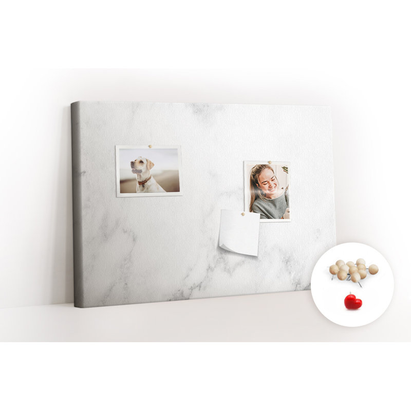 Wall Mounted cork board with print wall art message pin boards home office bulletin board ideas Marble