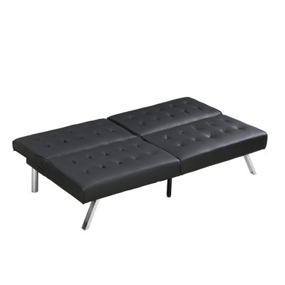 Versatile Wood And Stainless Futon With Multifunctional Design For All Spaces by Ebern Designs