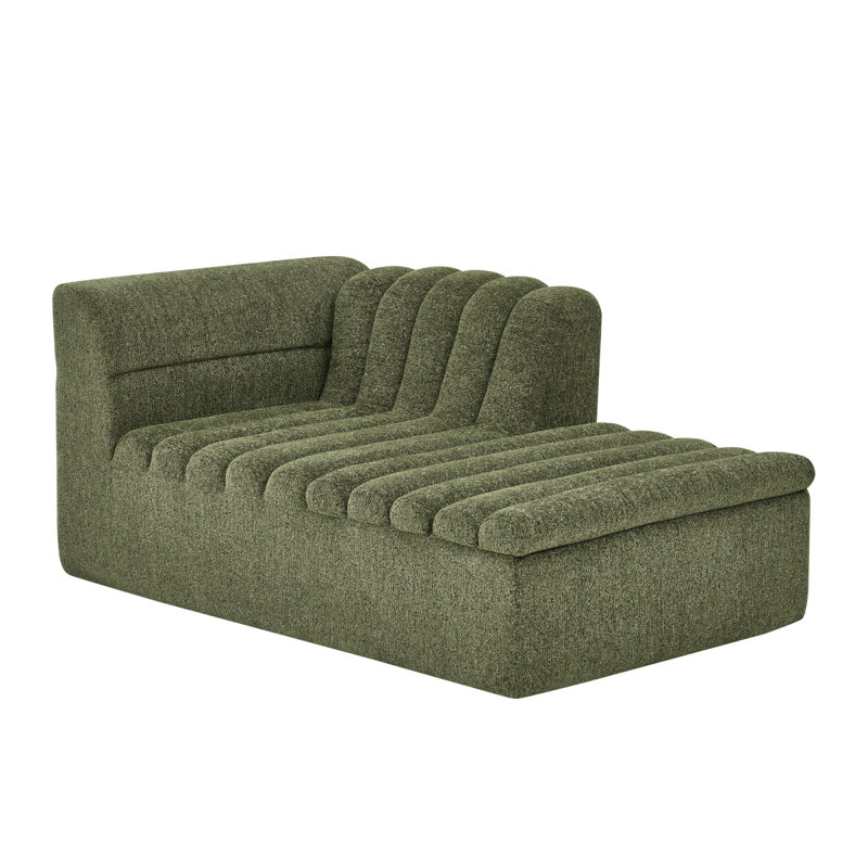 Canapé modulaire en L de 106 po avec méridienne modulaire en L avec méridienne rembourrée avec accoudoirs en forme de vague et sans accoudoirs inclus