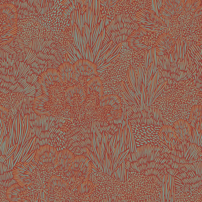 Samba Botanica Red and Blue Wallpaper Sample