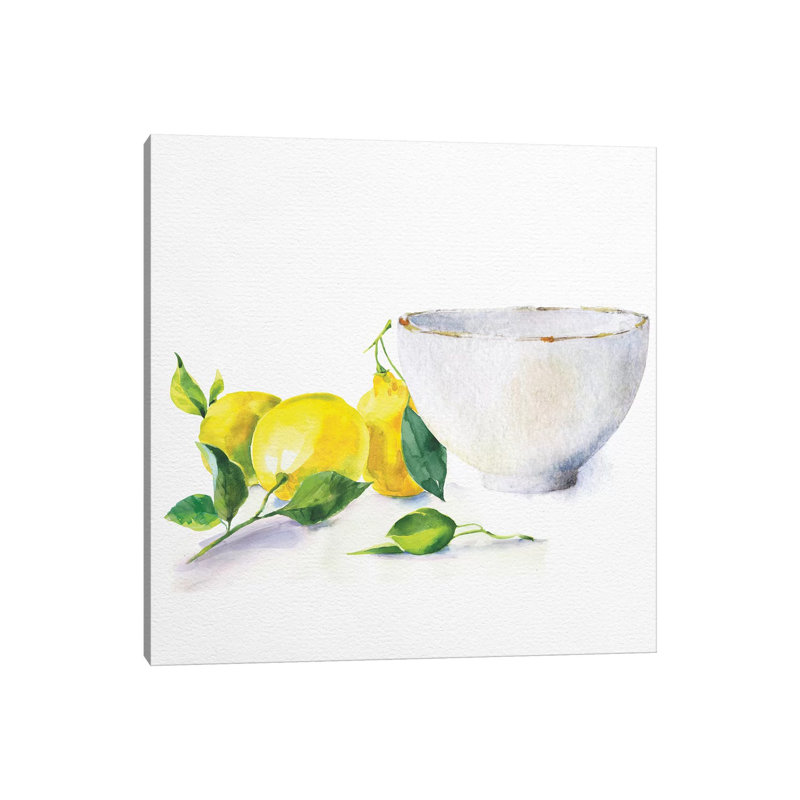 «Lemon Bowl» par Nikki Chu - impression, Toile tendue, H 18 po x l 18 po x 1,5 po