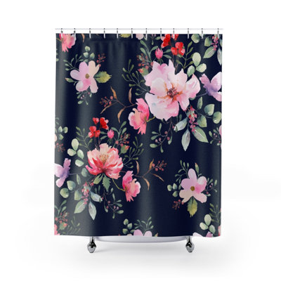 Rideau de douche simple à motif floral
